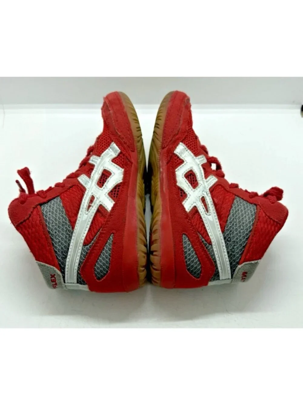 Asics Matflex 3 GS Wrestling Shoes Junior Size 1 US 30.5 EU Red Silver C129N